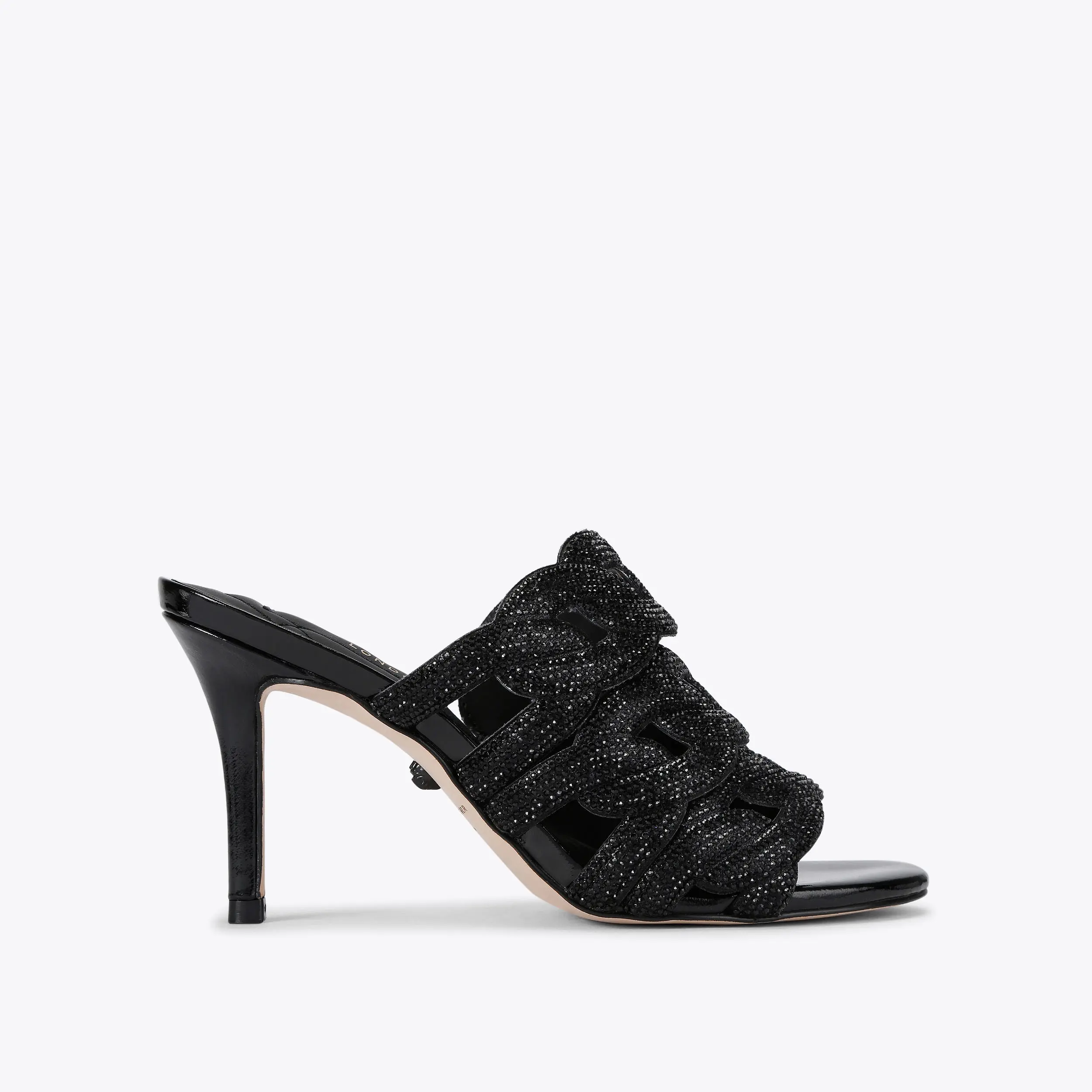 Crystal Chain Mule Heel