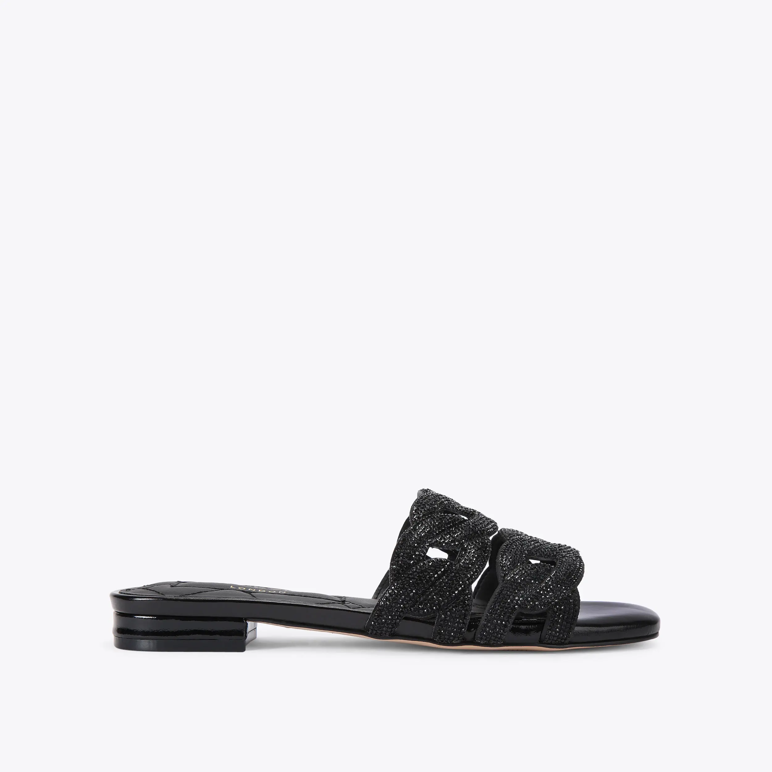 Crystal Chain Flat Sandal