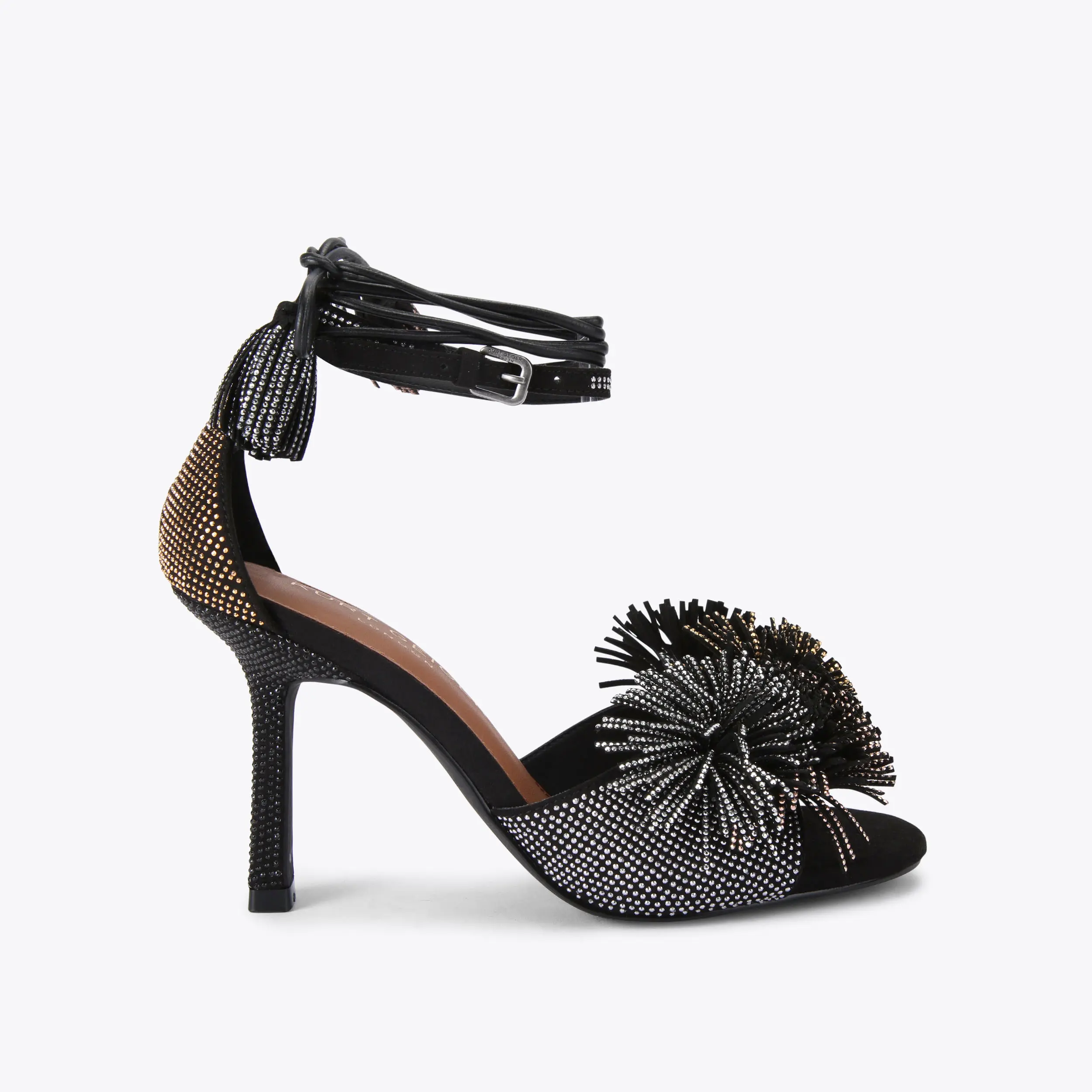 Pom Pom Tie Ankle Heel